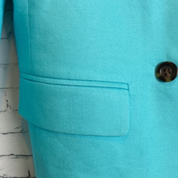 Ann Taylor Relaxed Double Breasted Long Blazer Sz 14 Linen Blend Plus Vacation - Picture 12 of 16